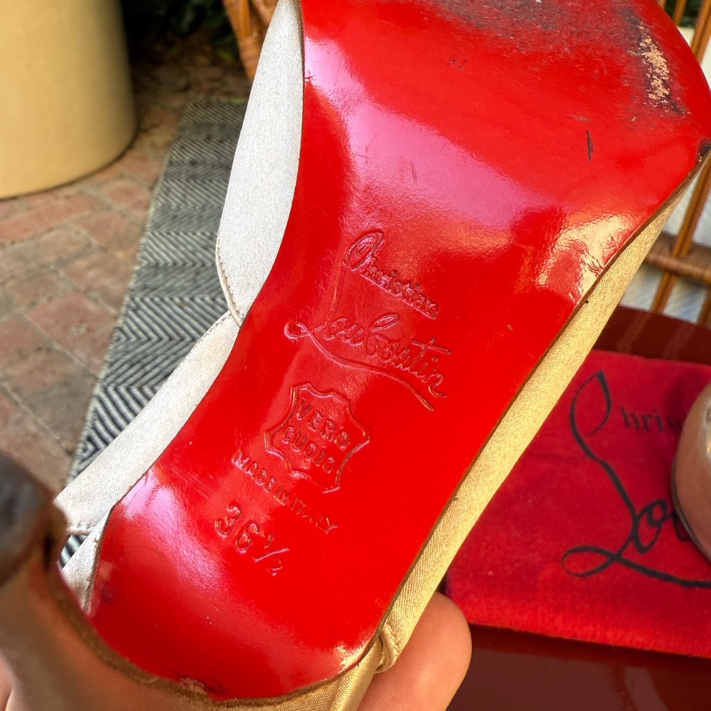 Christian Louboutin Nude Slingback Heels - Picture 6 of 7